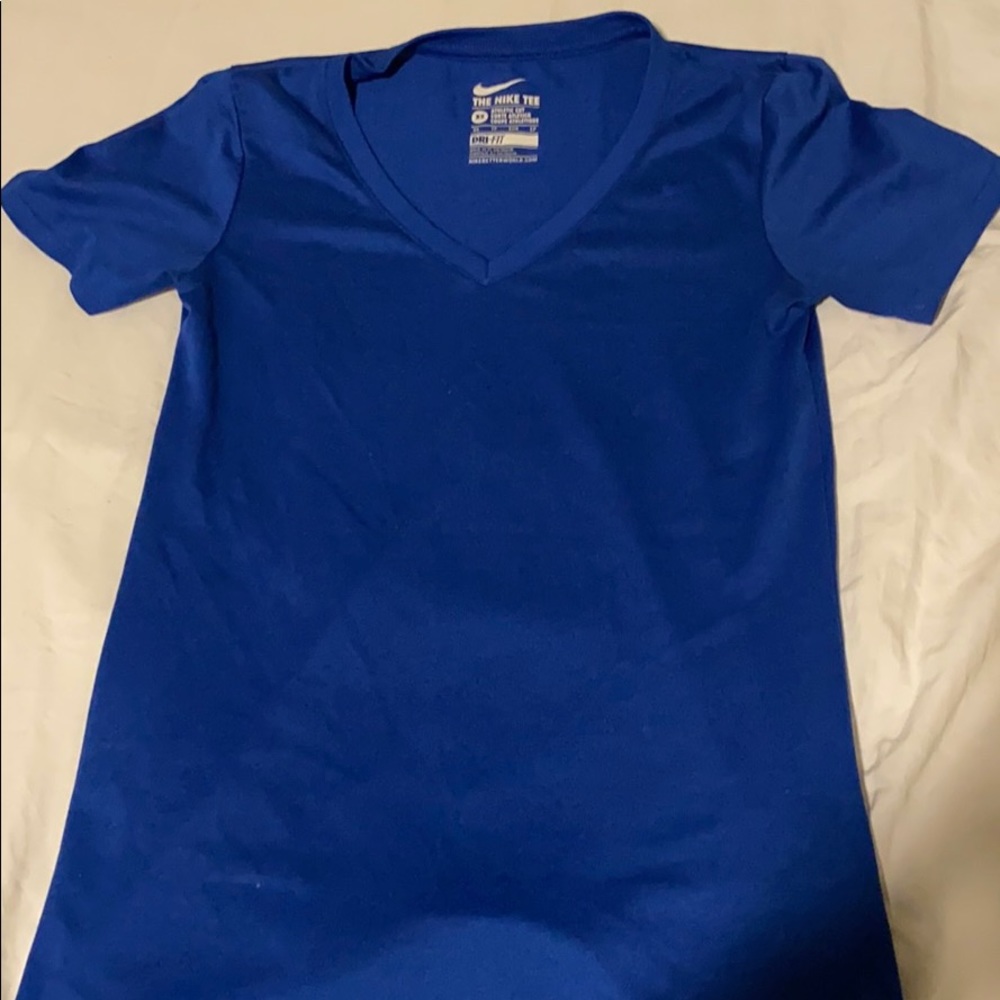 Dark Blue Nike V Neck Dri-Fit T-shirt